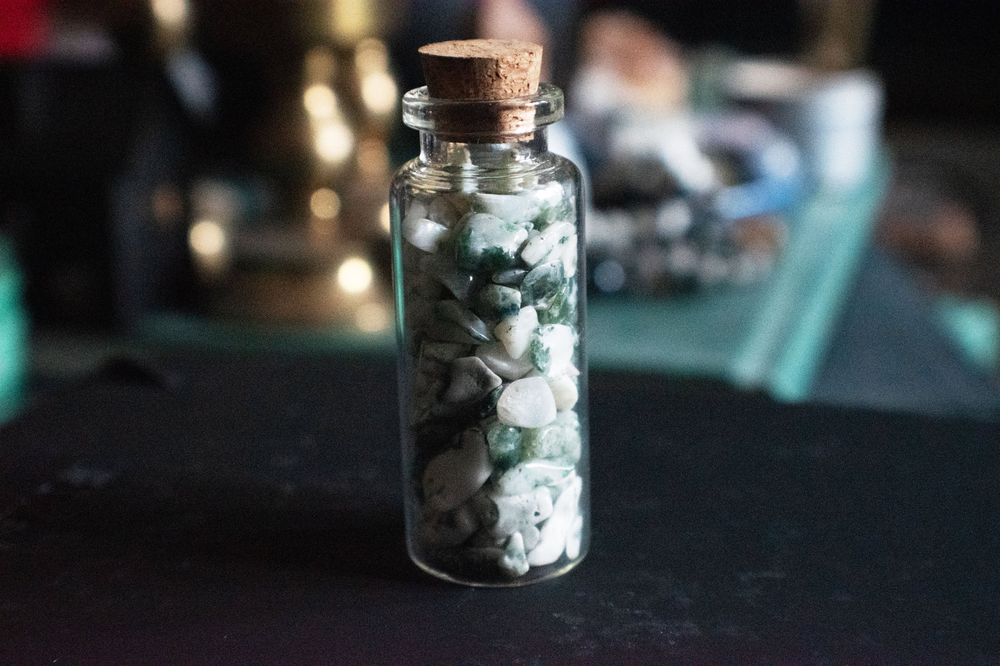 Tree Agate Crystal Chip Jar